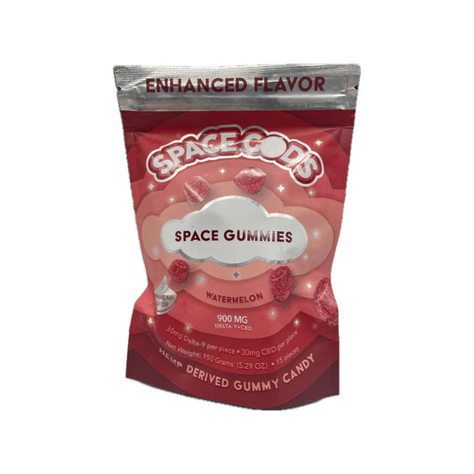 Space God Gummies 900mg Total Cannabinoids | 15 Pieces | 30mg D9 THC + 30mg CBD Each