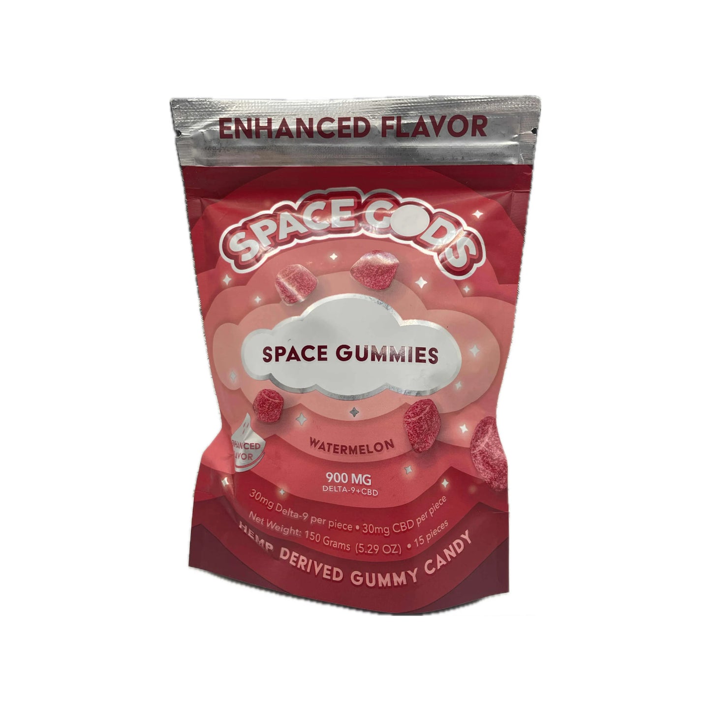 Space God Gummies 900mg Total Cannabinoids | 15 Pieces | 30mg D9 THC + 30mg CBD Each